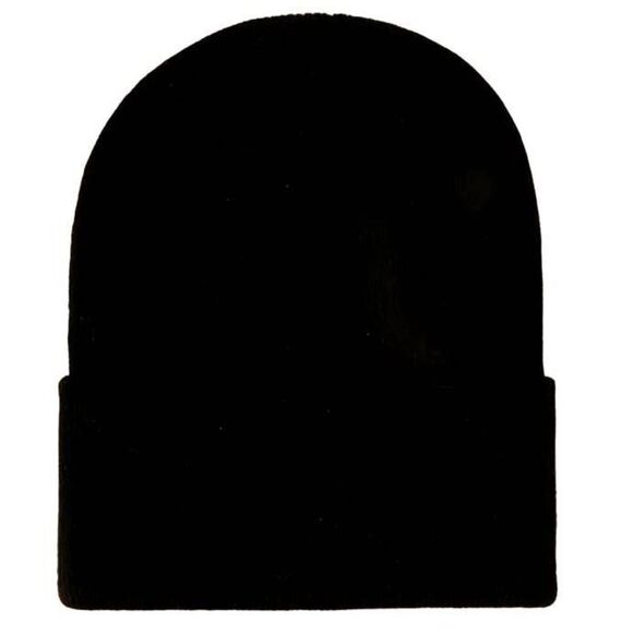 LGBT Pride Rainbow Heart Embroidered Black Beanie Skull Cap - Picture 2 of 3